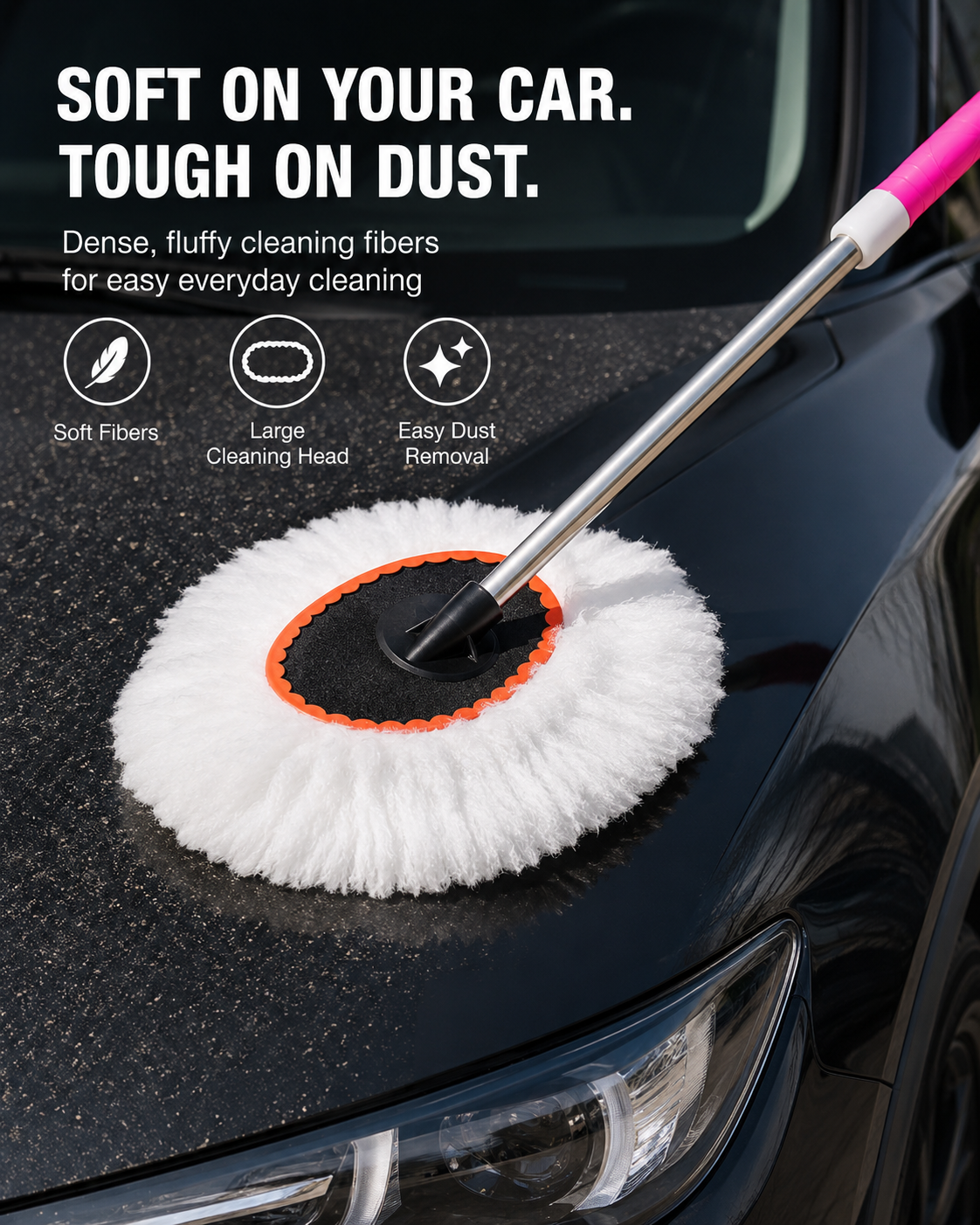 Premium Extendable Car Cleaning Duster – Microfiber Dusting & Washing Brush