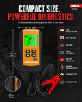 ANCEL BST100 12V Car Battery Tester – 100-1100 CCA Digital Battery Analyzer with Cranking, Charging & Internal Resistance Test