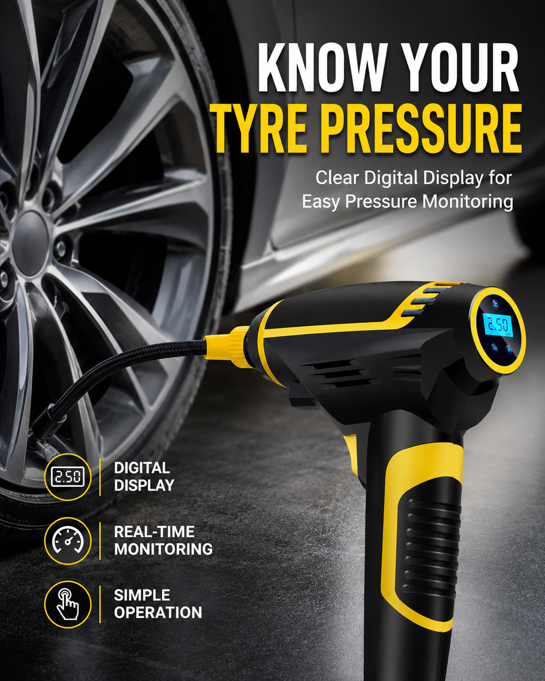 12V Digital Car Tyre Inflator – Product Title & Description