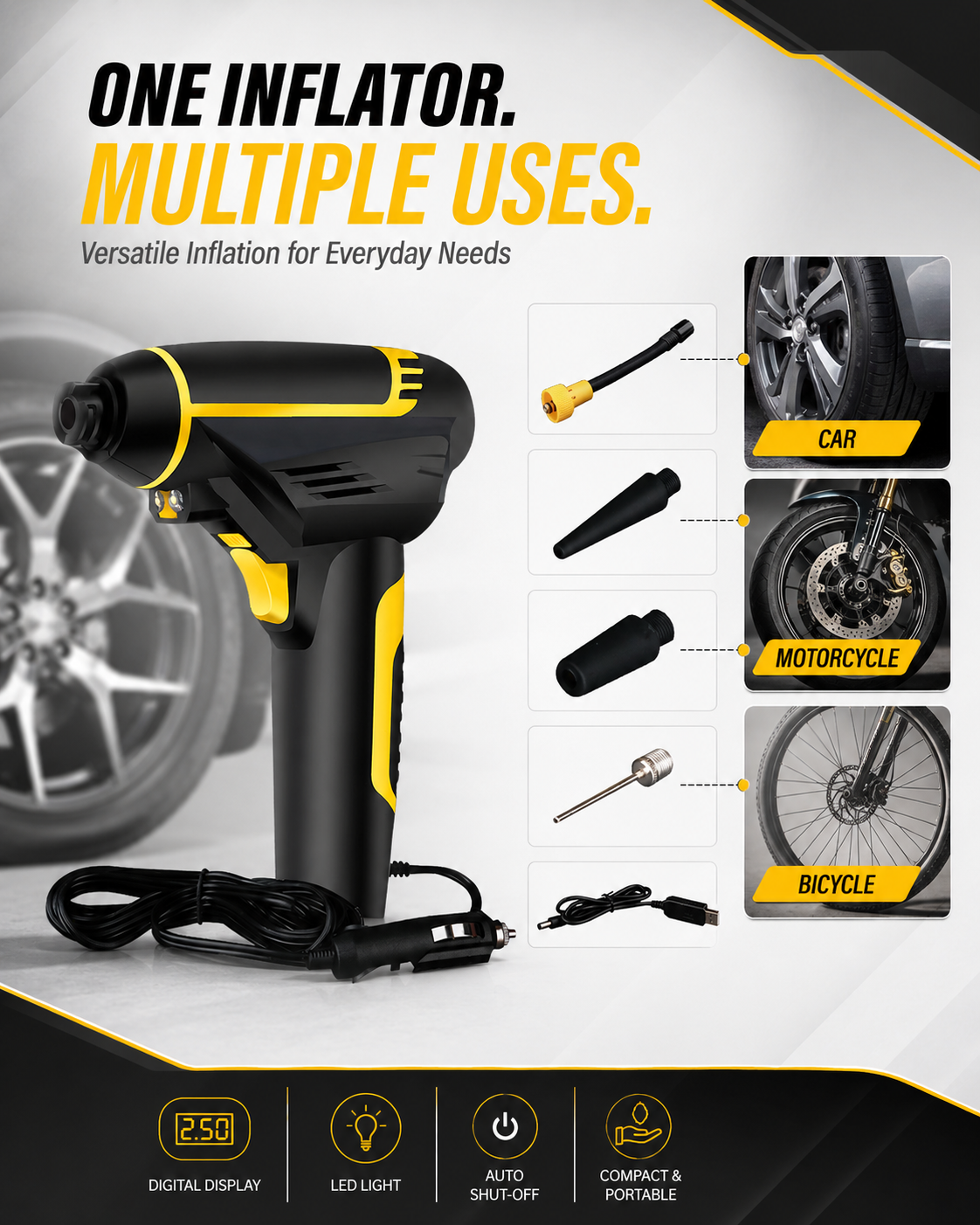 12V Digital Car Tyre Inflator – Product Title & Description