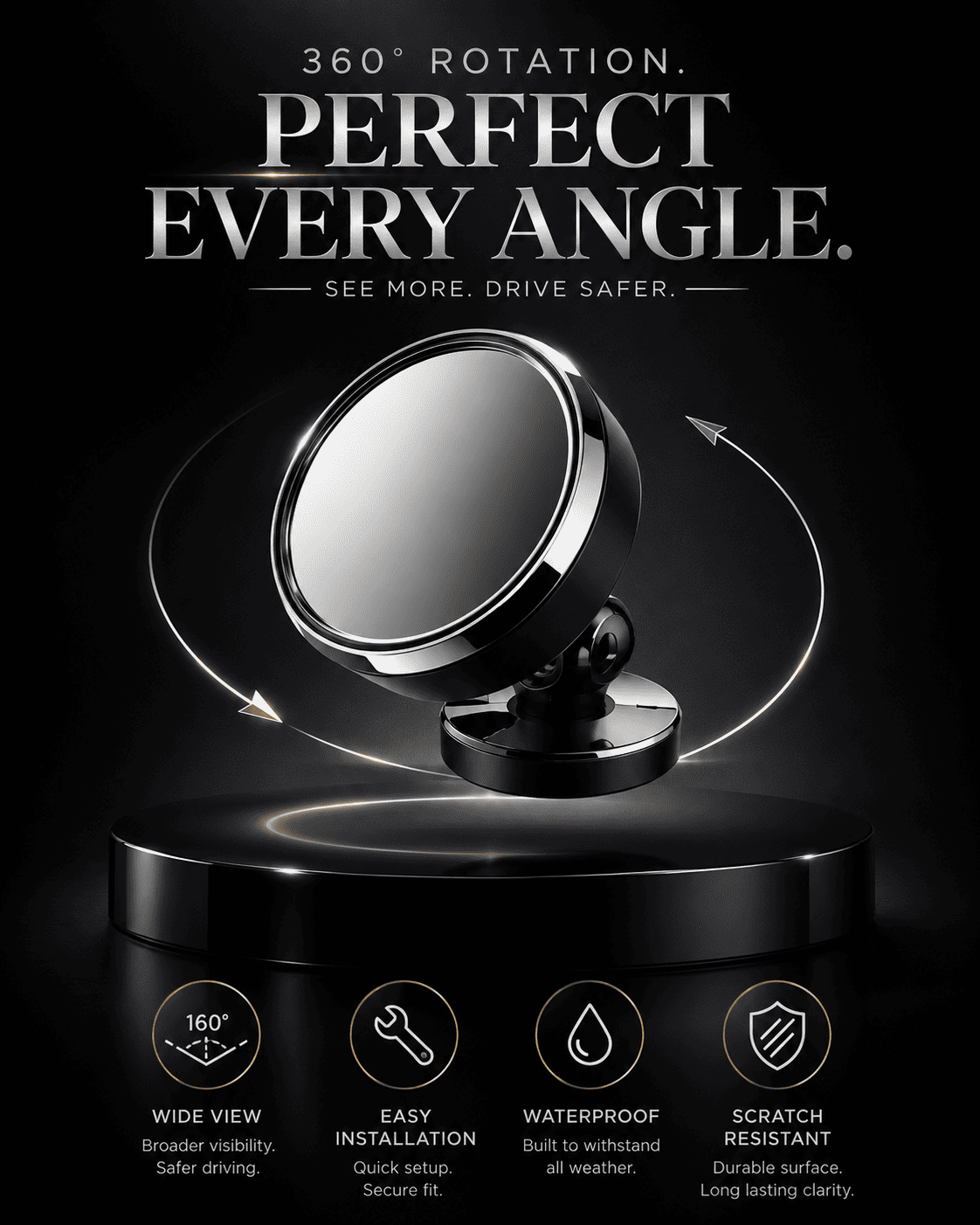 Vacnova™ 360° Rotating Blind Spot Mirror | HD Wide View Car Safety Mirror