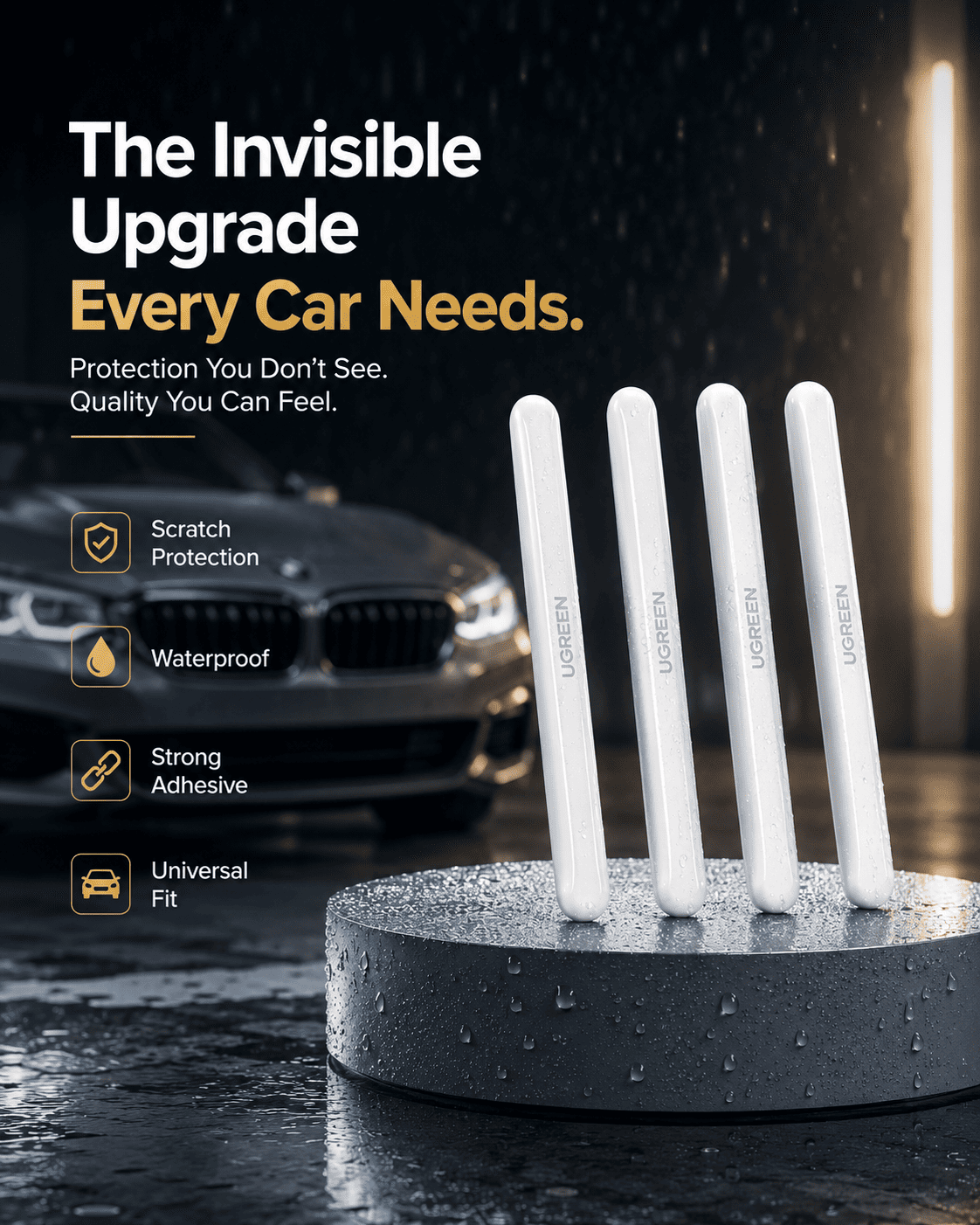 Vacnova™ Car Door Bumper Strip (4-Pack) | Invisible Scratch Protection for Every Door