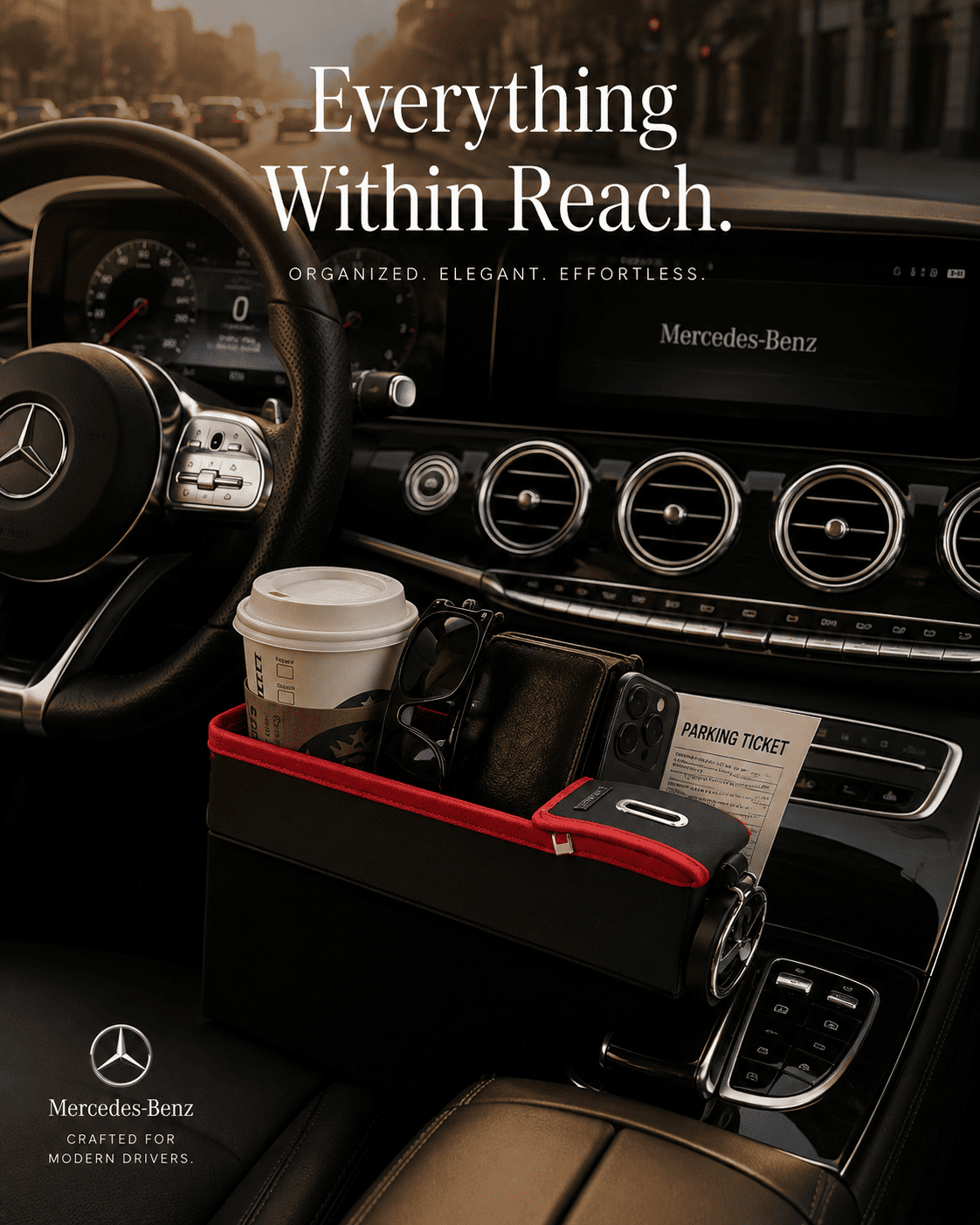 Vacnova™ Premium Car Seat Gap Filler with Cup Holder