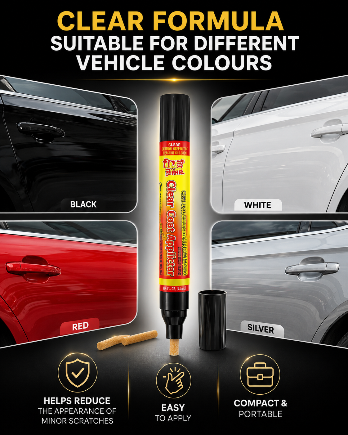 Car Scratch Repair Pen – Clear Coat Scratch Filler & Sealer