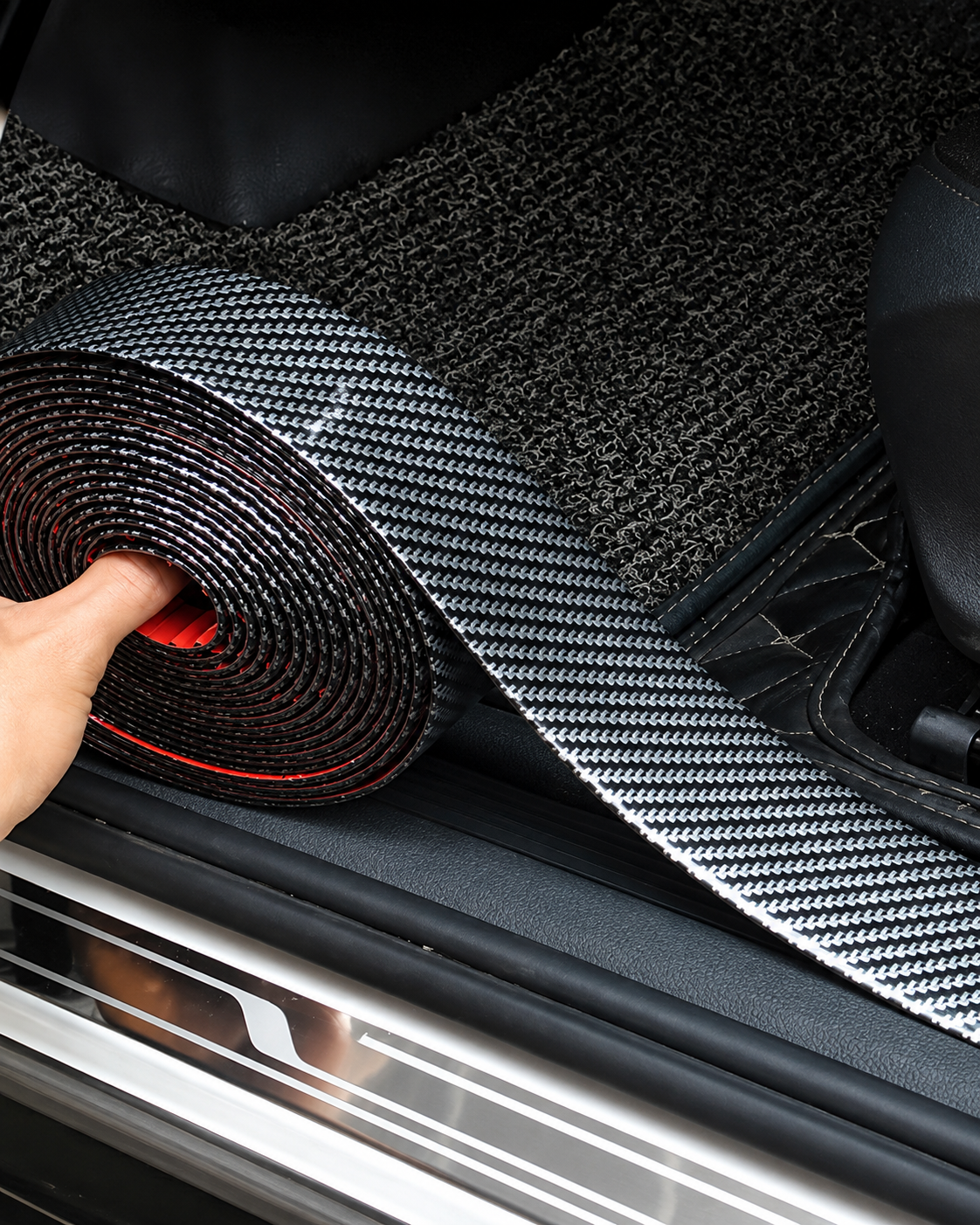 Carbon Fiber Car Door Sill Protector Strip