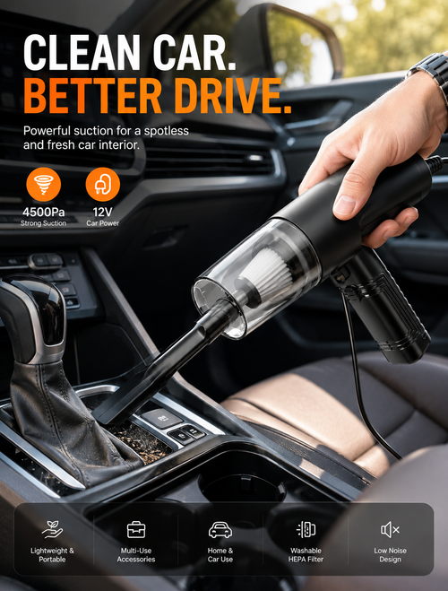 120W 4500Pa Powerful Car Vacuum Cleaner