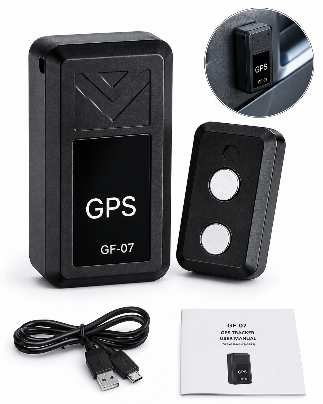 GF-07 Mini Magnetic GPS Tracker – Real-Time Vehicle & Asset Tracking