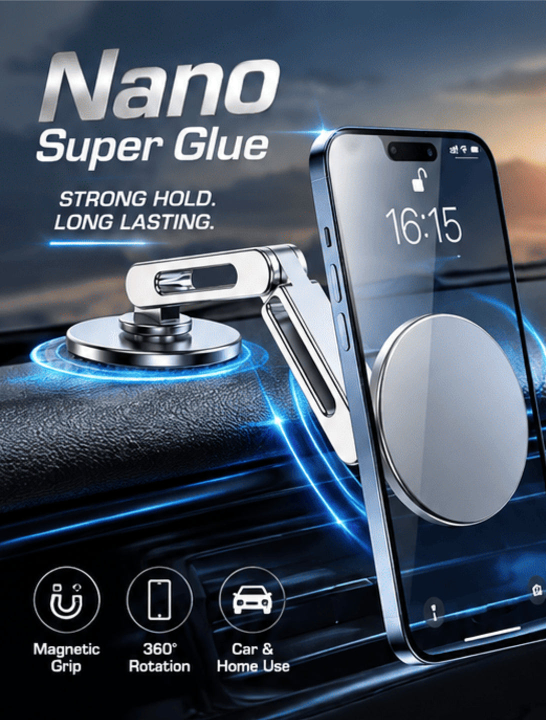 360° Magnetic Car Phone Holder – Premium Aluminum Alloy Universal Car Mount