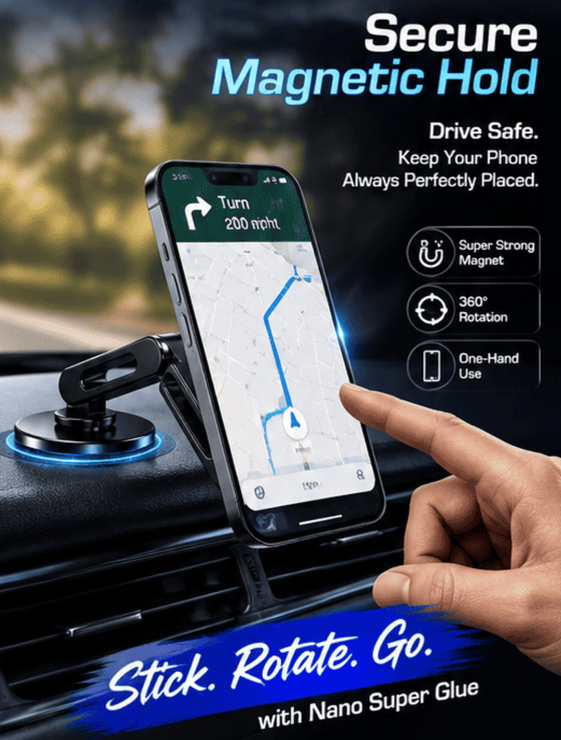 360° Magnetic Car Phone Holder – Premium Aluminum Alloy Universal Car Mount
